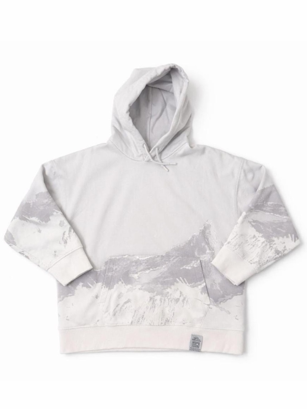 Topman Mountain Graphic Hoodie White Gray L